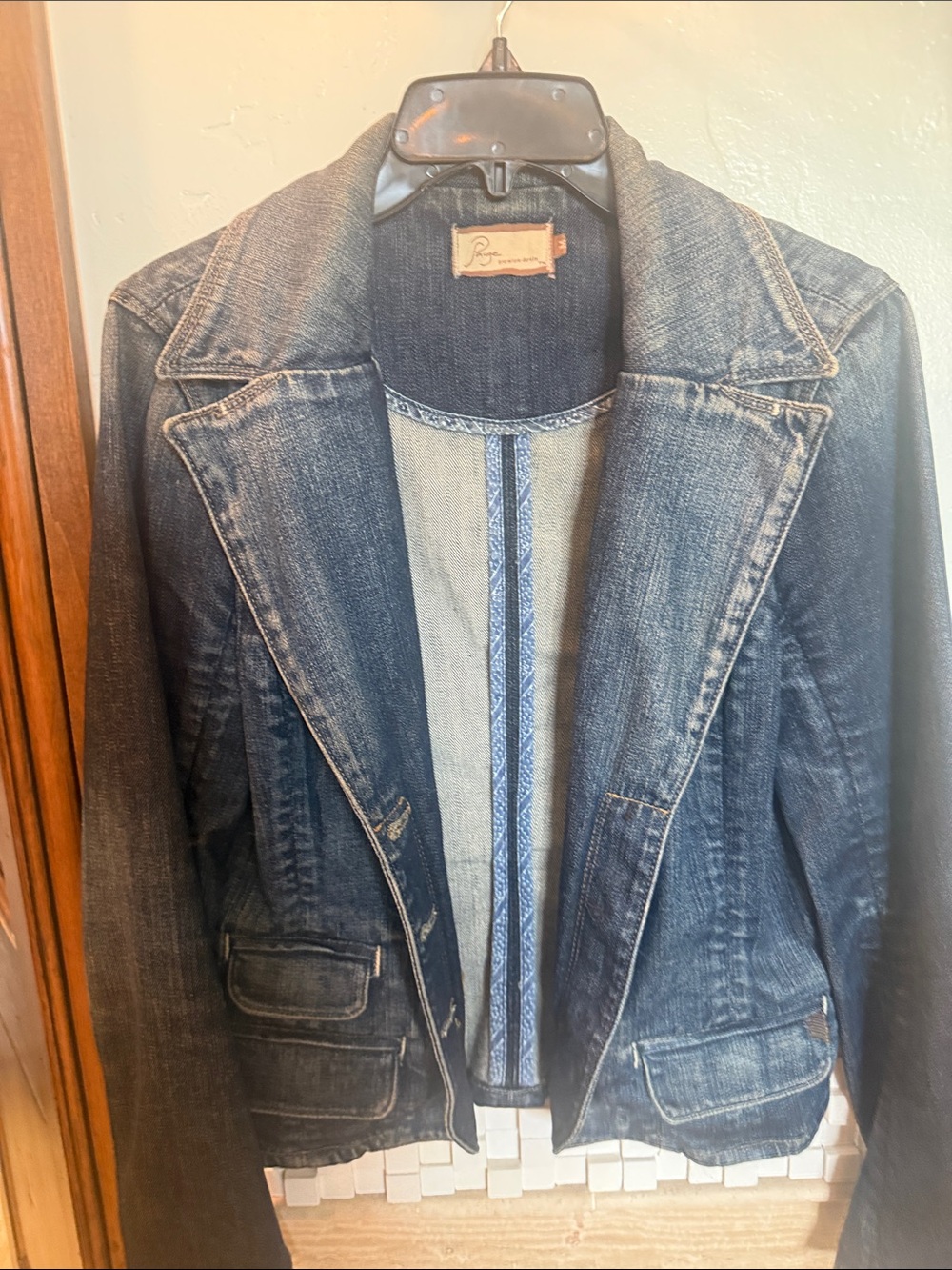 PAIGE Indigo Denim Blazer Jacket